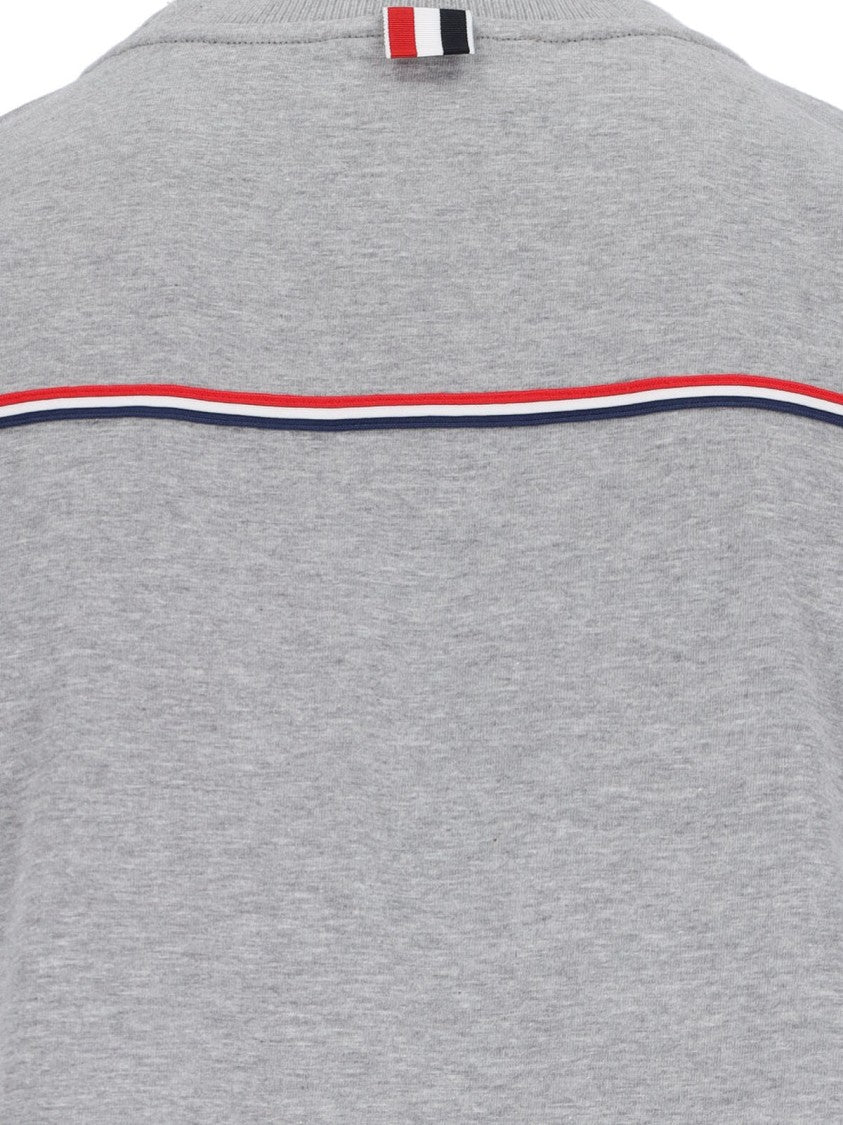 Thom Browne Grey Logo Long Sleeve T-Shirt