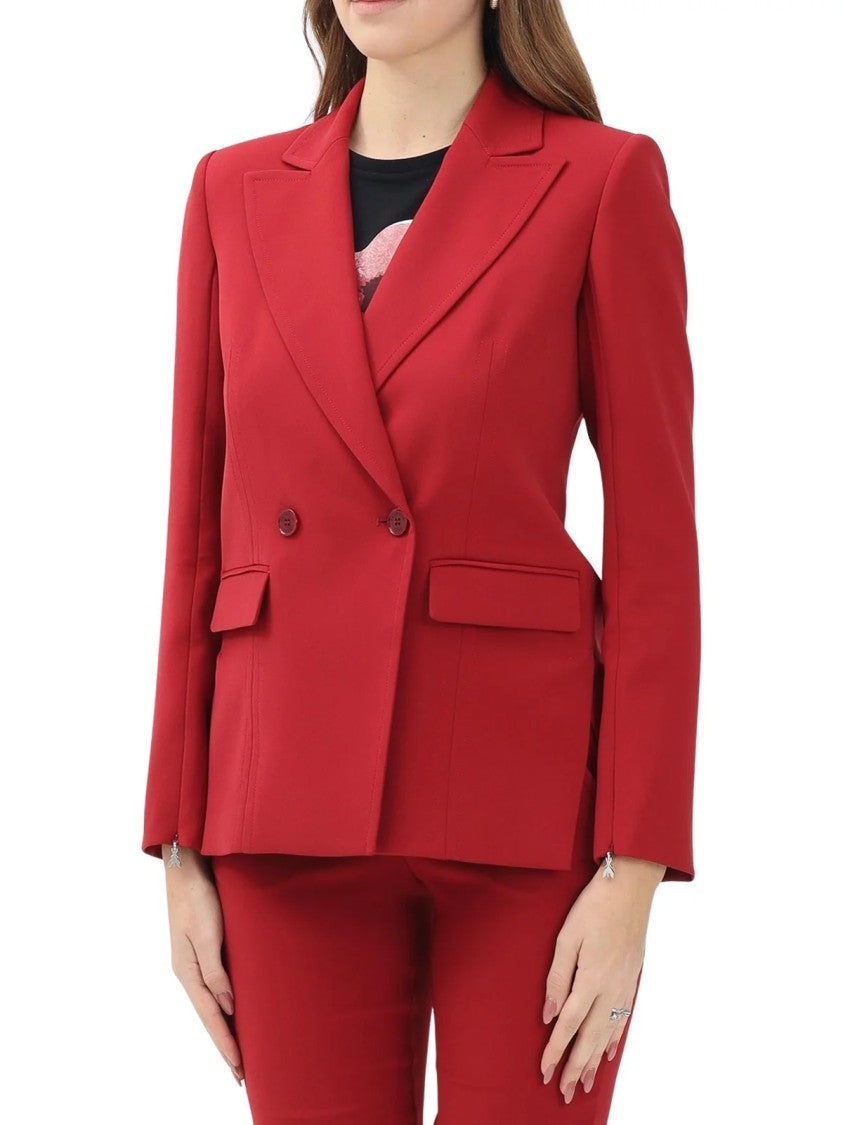 Patrizia Pepe Red Polyester Elastane Double-Breasted Jacket