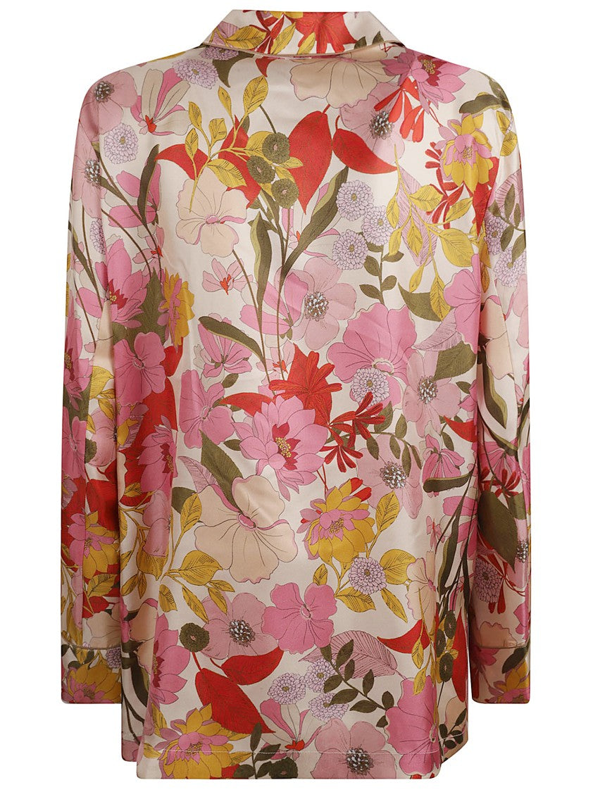 Max Mara Floral Print Silk Shirt