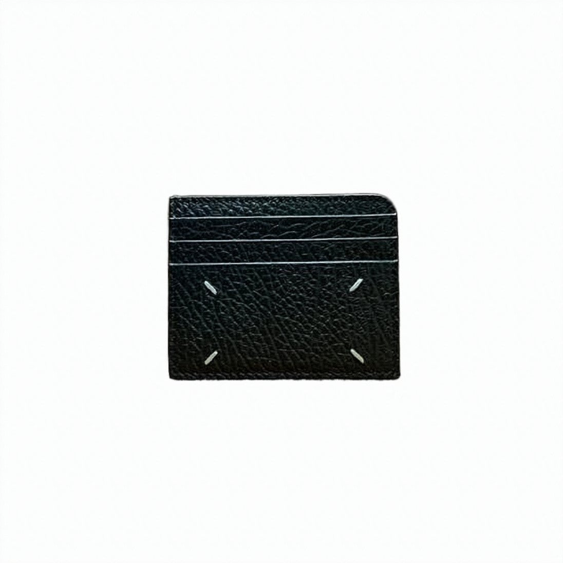 Maison Margiela Textured Black Cowhide Leather Card Holder