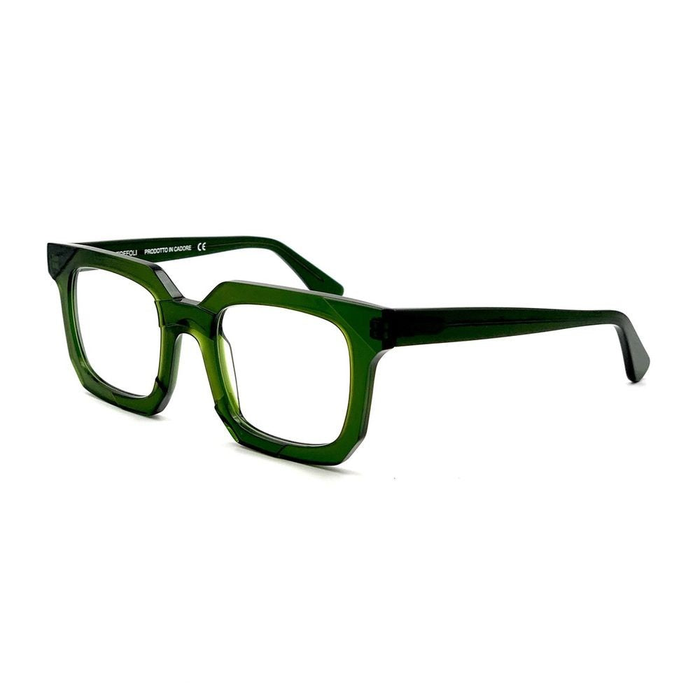 Toffoli Costantino T057 438 Green Translucent Green Rectangular Eyeglasses