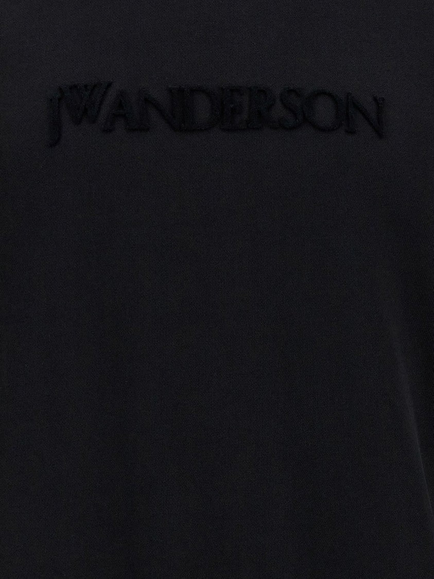 J. W. Anderson Black Long-Sleeve Relaxed Fit Pullover With Embossed Logo