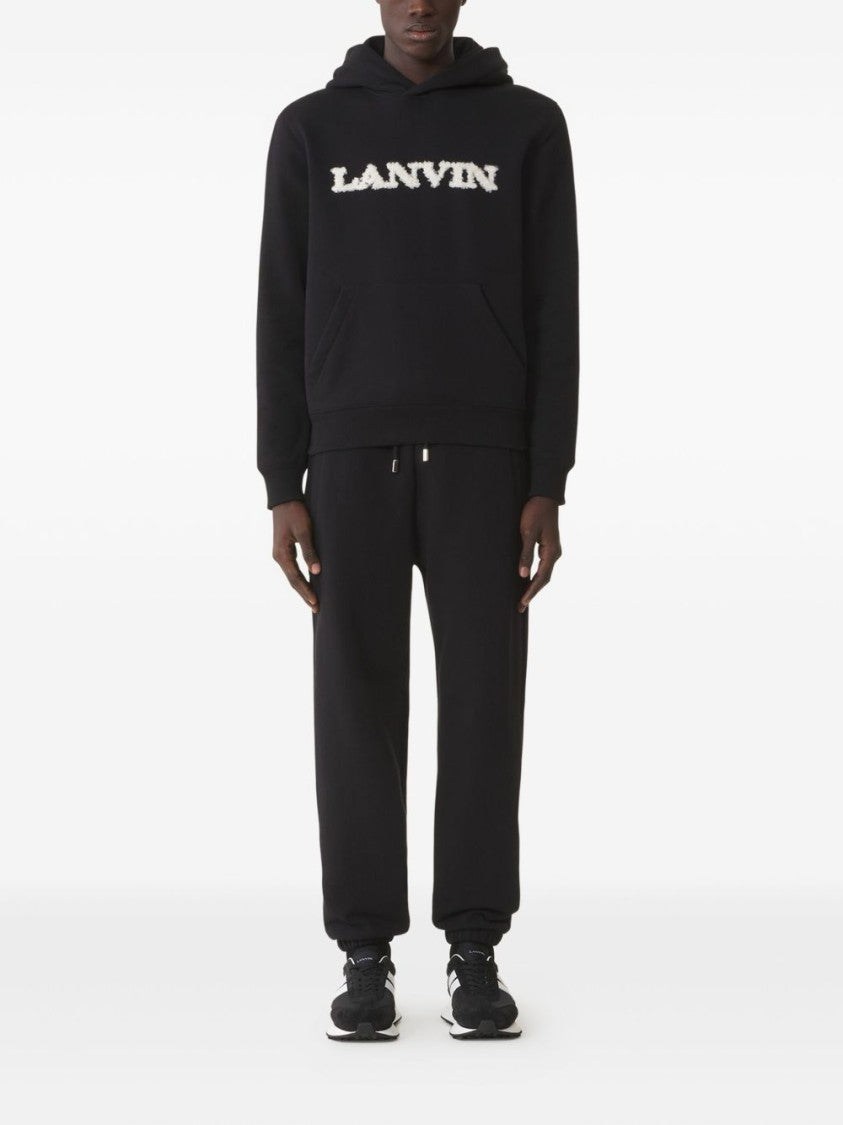 Lanvin Black Minimalist Straight Leg Cotton Trousers