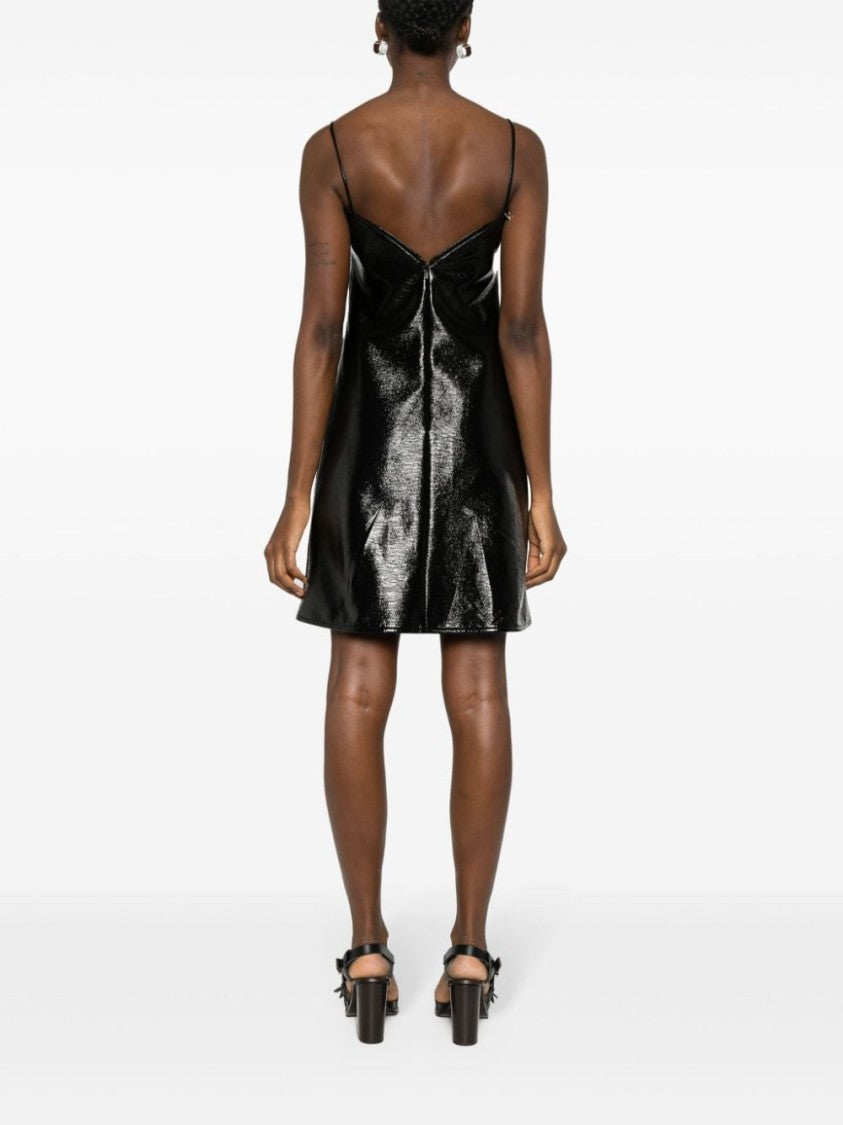 Courrèges High-Shine Black Mini Dress
