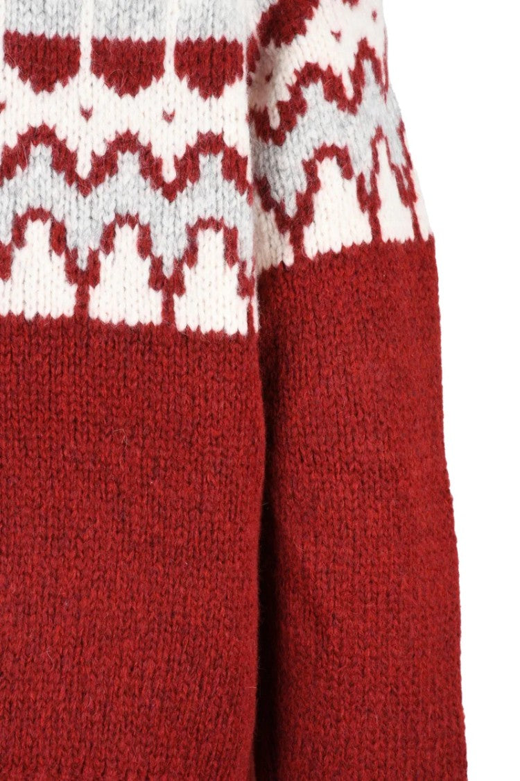 Eleventy Women's Crew Neck Knit - Red/White