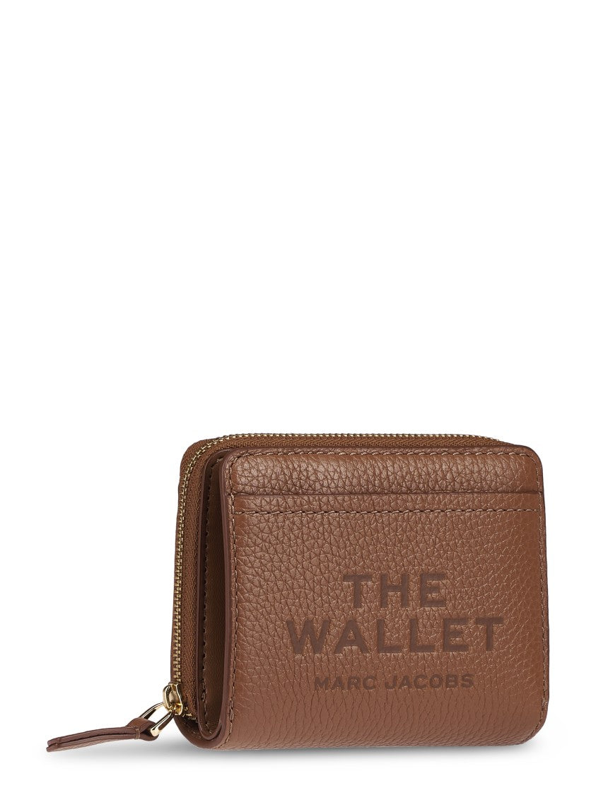 Marc Jacobs Mini Compact Wallet In Textured Leather With Zip Closure