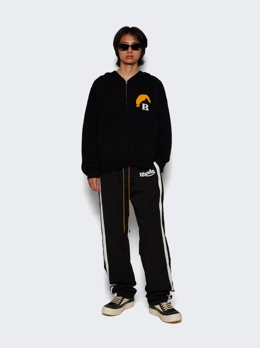 Rhude Moonlight Knit Zip-Up Hoodie Black