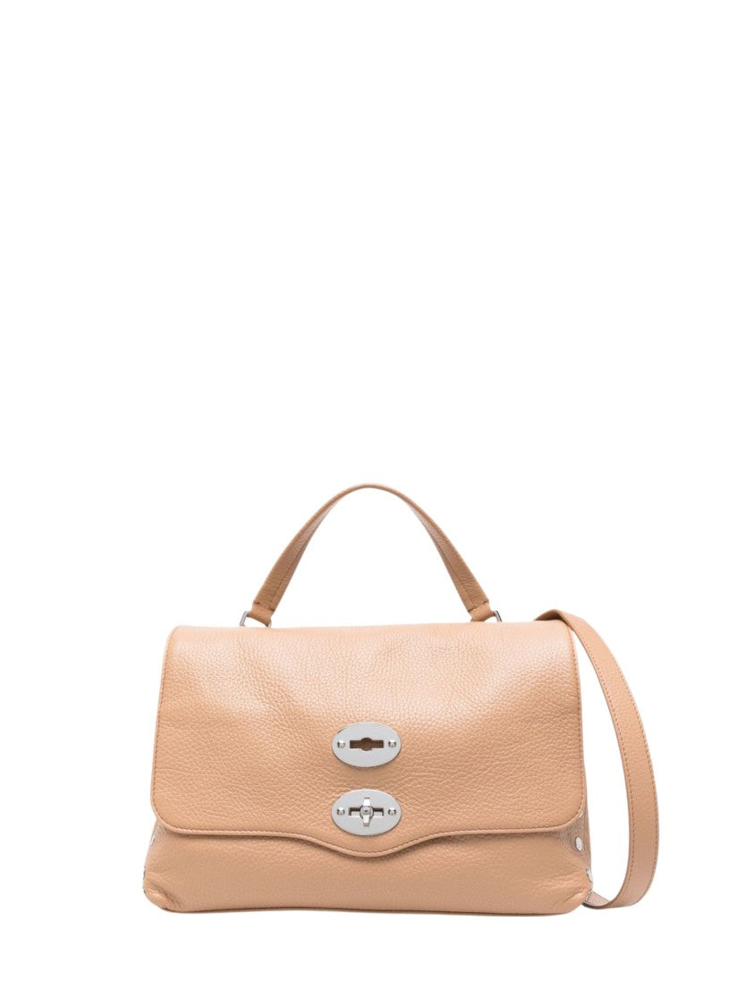 Zanellato Light Brown Twist-Lock Leather Shoulder Bag