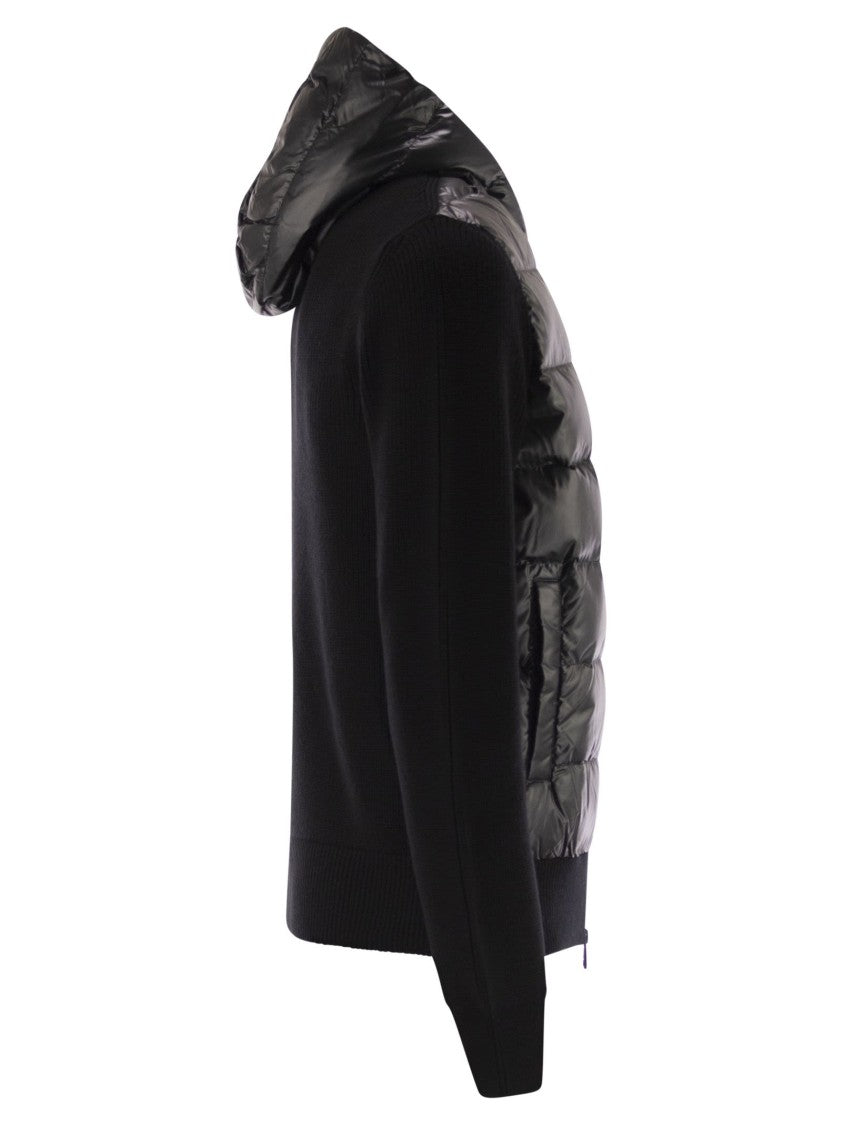 Moncler Wool-Lined Hooded Zip-Up Sweatshirt