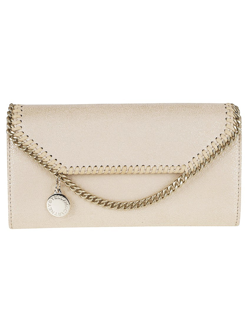 Stella Mccartney Chic Metallic-Finish Wallet With Chain Detail