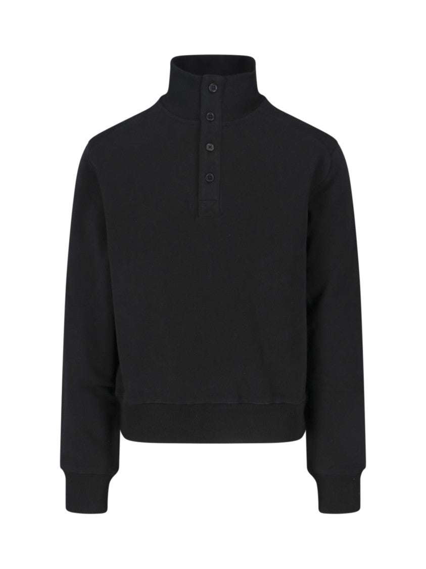 Entire Studios Black Port High-Collar Cotton Sweatshirt