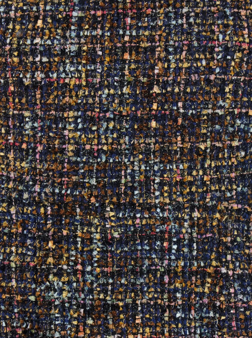 Plain Sleeveless Multicolor Tweed Mini Dress