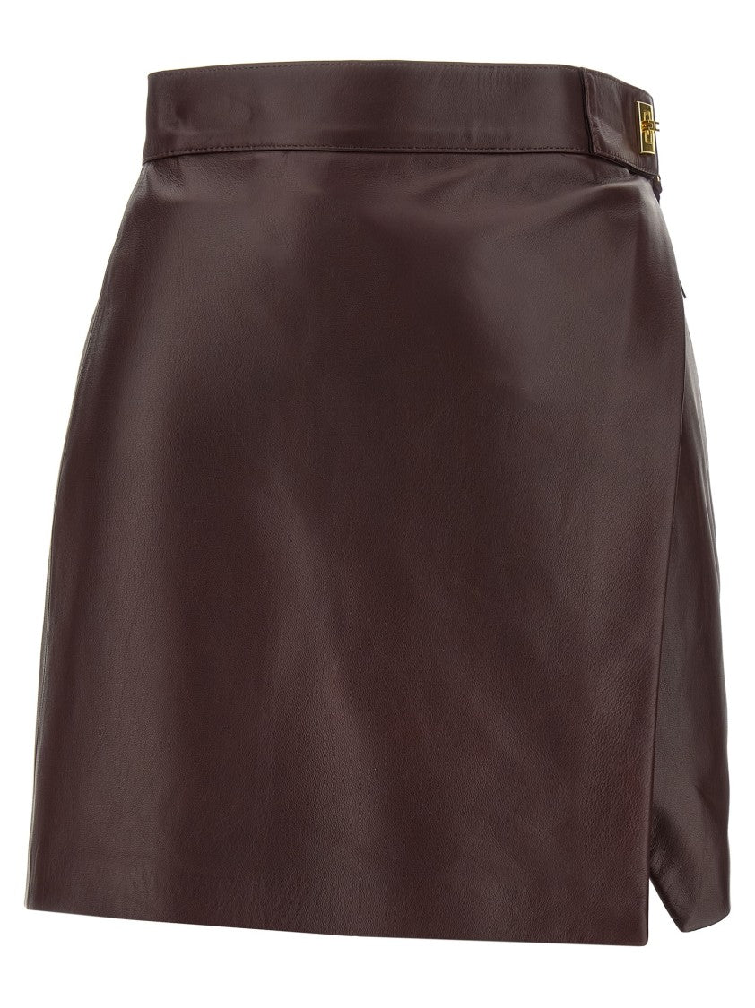 Elisabetta Franchi Nappa Leather Mini Skirt
