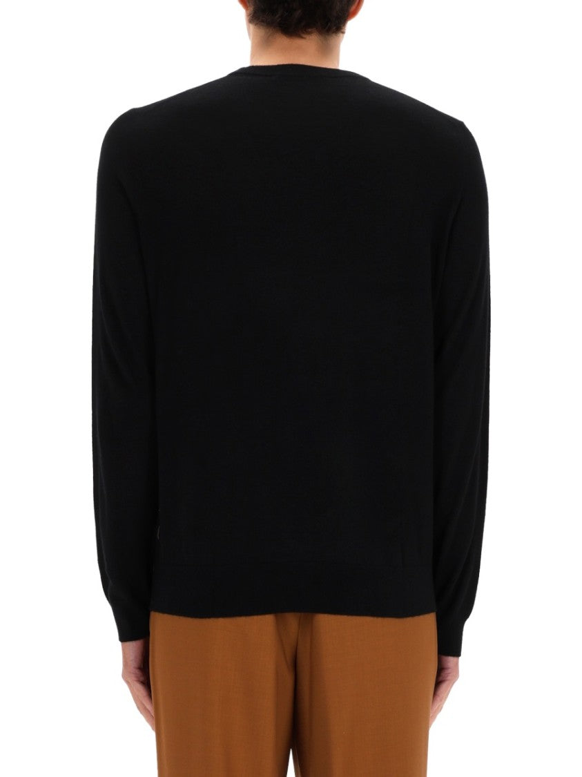Boss Camel Cashmere Crew Neck Ribbed Sweater