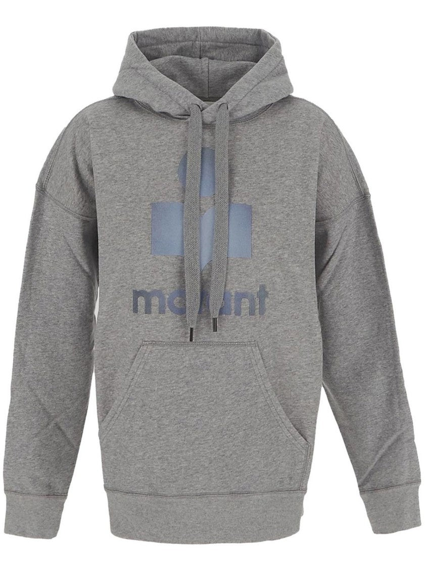 Isabel Marant Relaxed Fit Grey Hoodie With Kangaroo Pocket