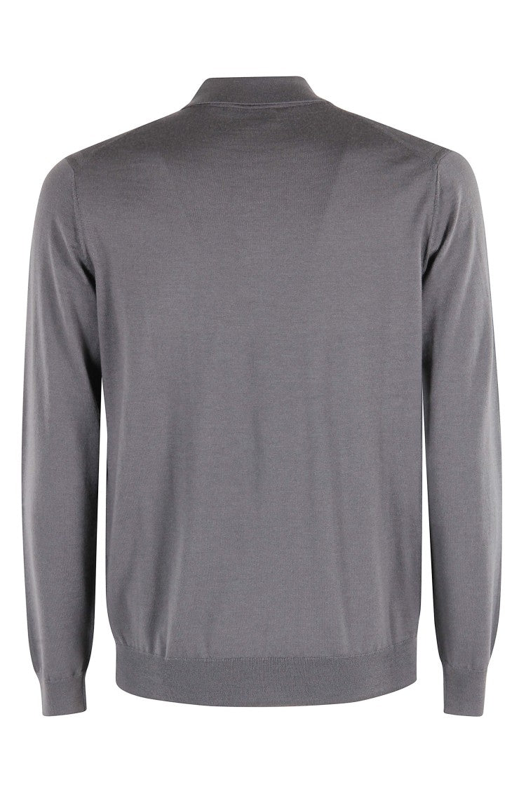 Paolo Pecora Fine-Knit Long Sleeve Polo Shirt