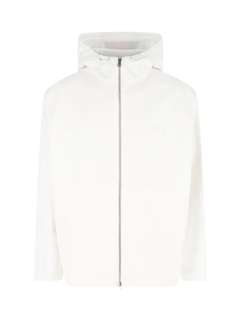 Gucci "Web" Zip Hoodie – White