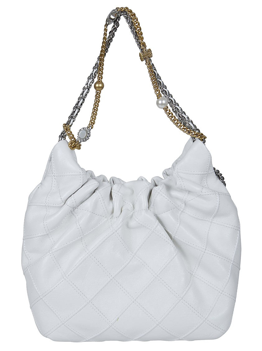 Tory Burch Mini Hobo Bag With Quilted Lamb Leather