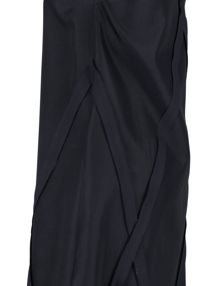 Mm6 By Maison Margiela Black Geometric Raw-Cut Midi Dress