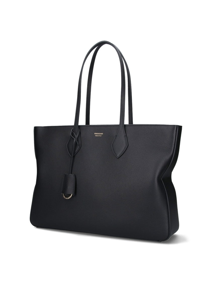 Ferragamo Large Smooth Leather Tote Bag