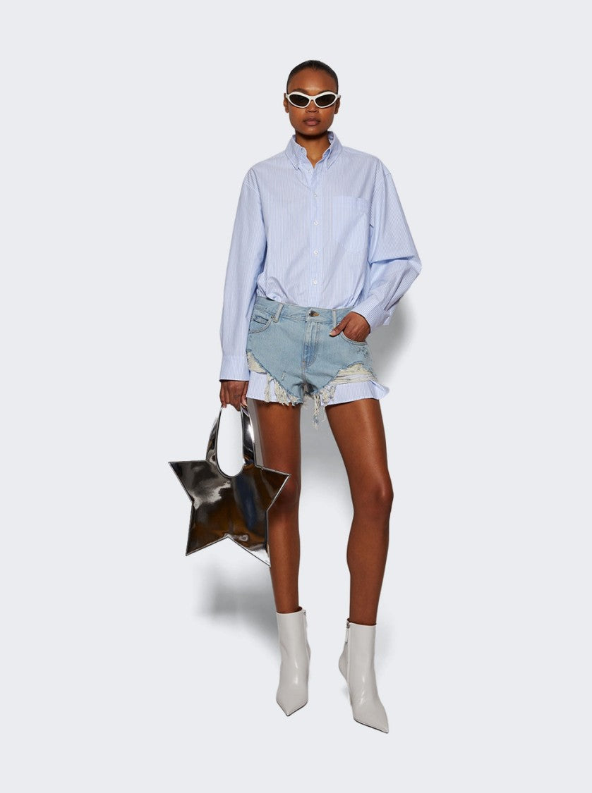 Amina Muaddi Barbara Bootie - White Nappa Leather