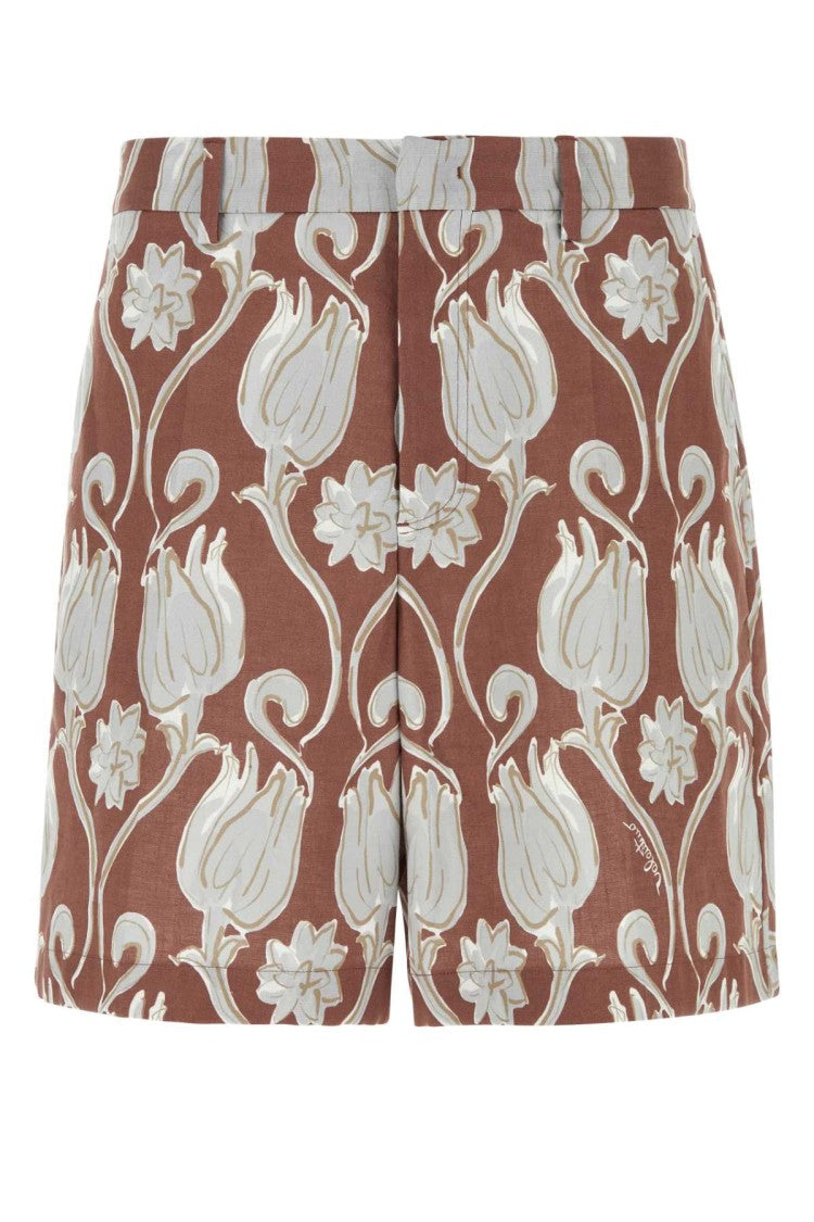 Valentino Garavani Printed Linen Bermuda Shorts