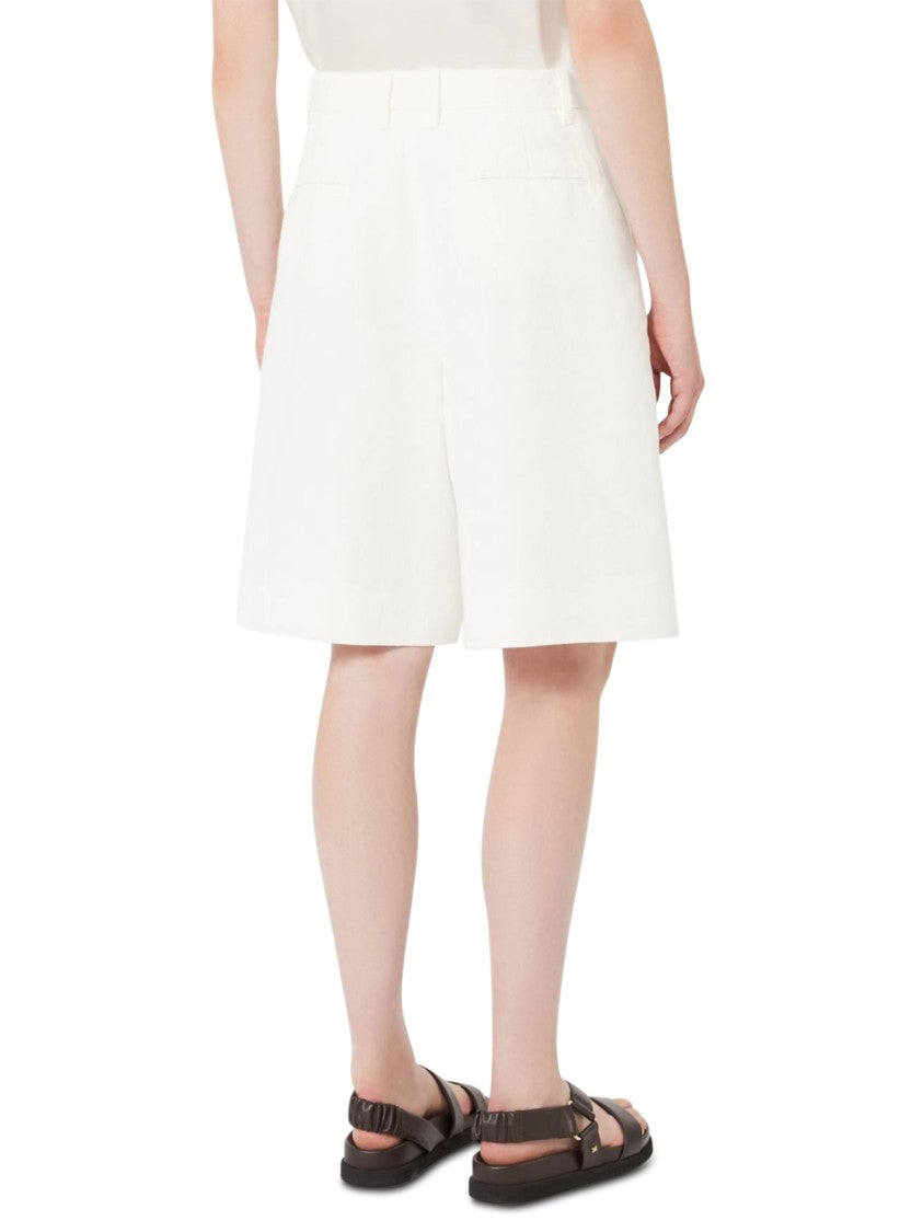 Max Mara Mid-Thigh White Tailored Shorts With Structured Fit