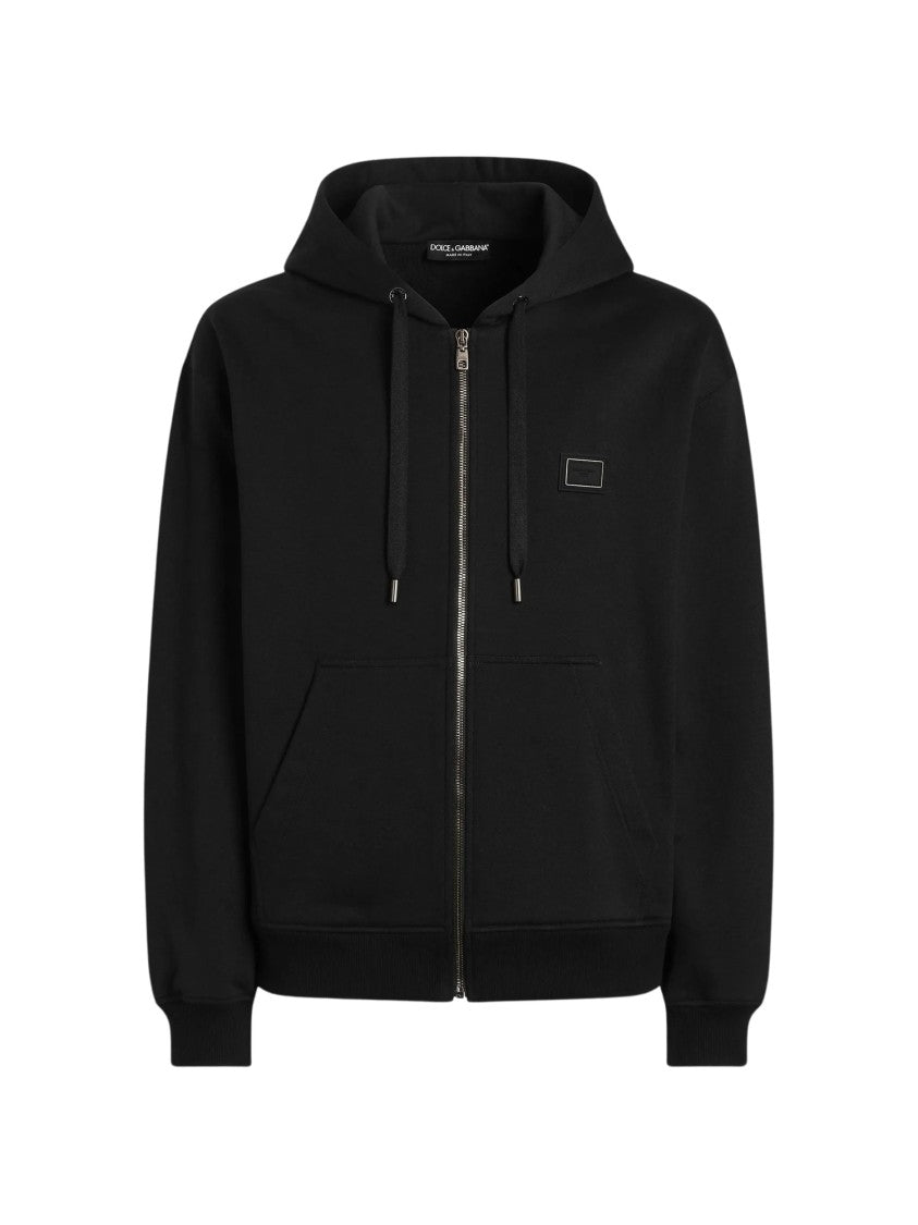 Dolce & Gabbana Logo Plate Cotton Hoodie