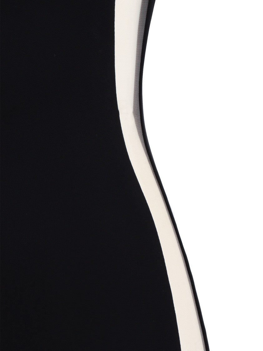Elisabetta Franchi Black Asymmetrical Gold Maxi Dress