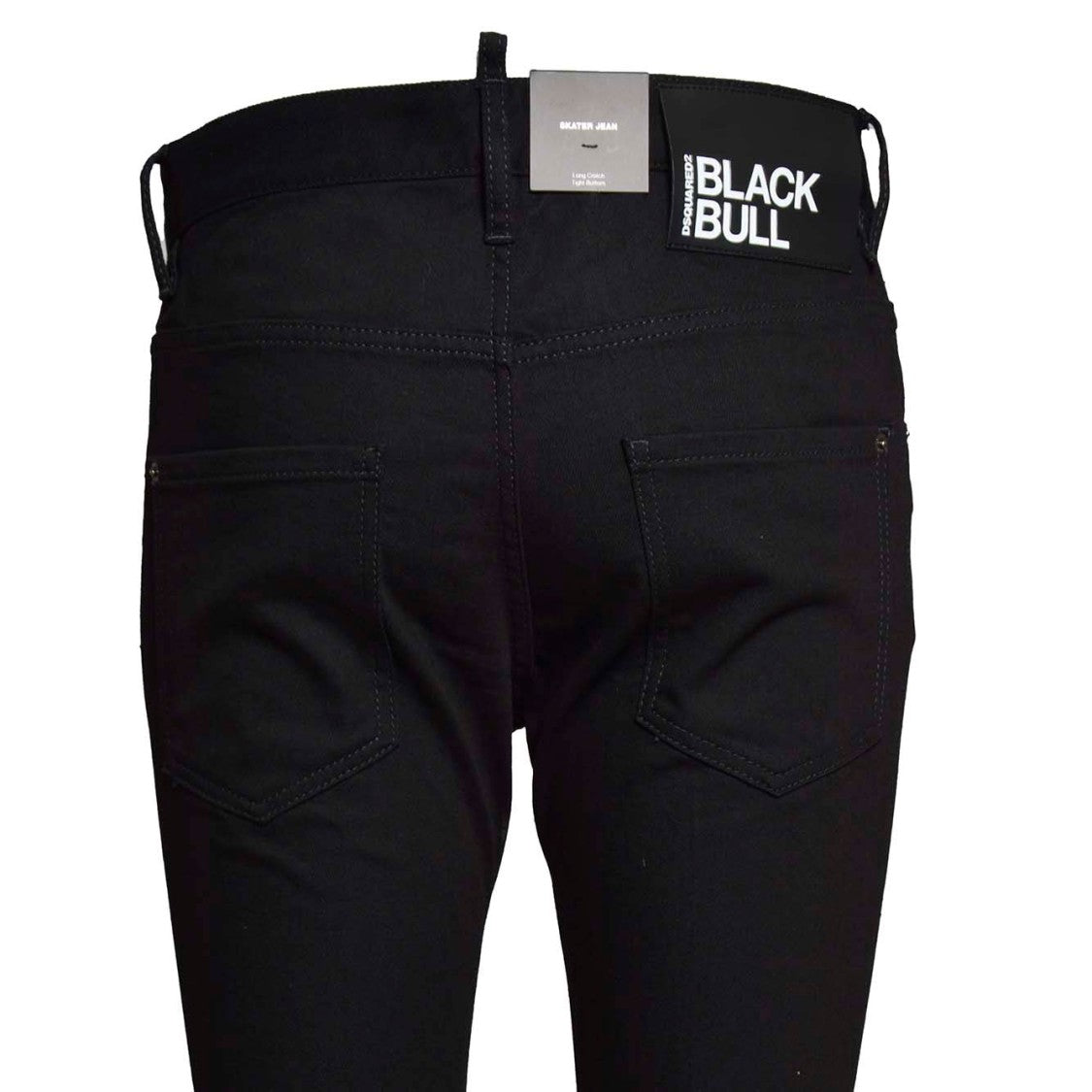 Dsquared2 Black Bull Skater Jeans In Black Denim