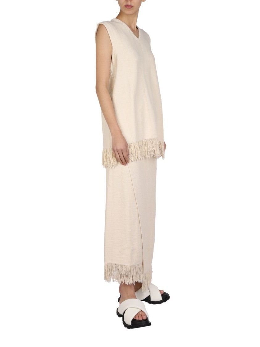 Jil Sander V-Neck Cotton Linen Top