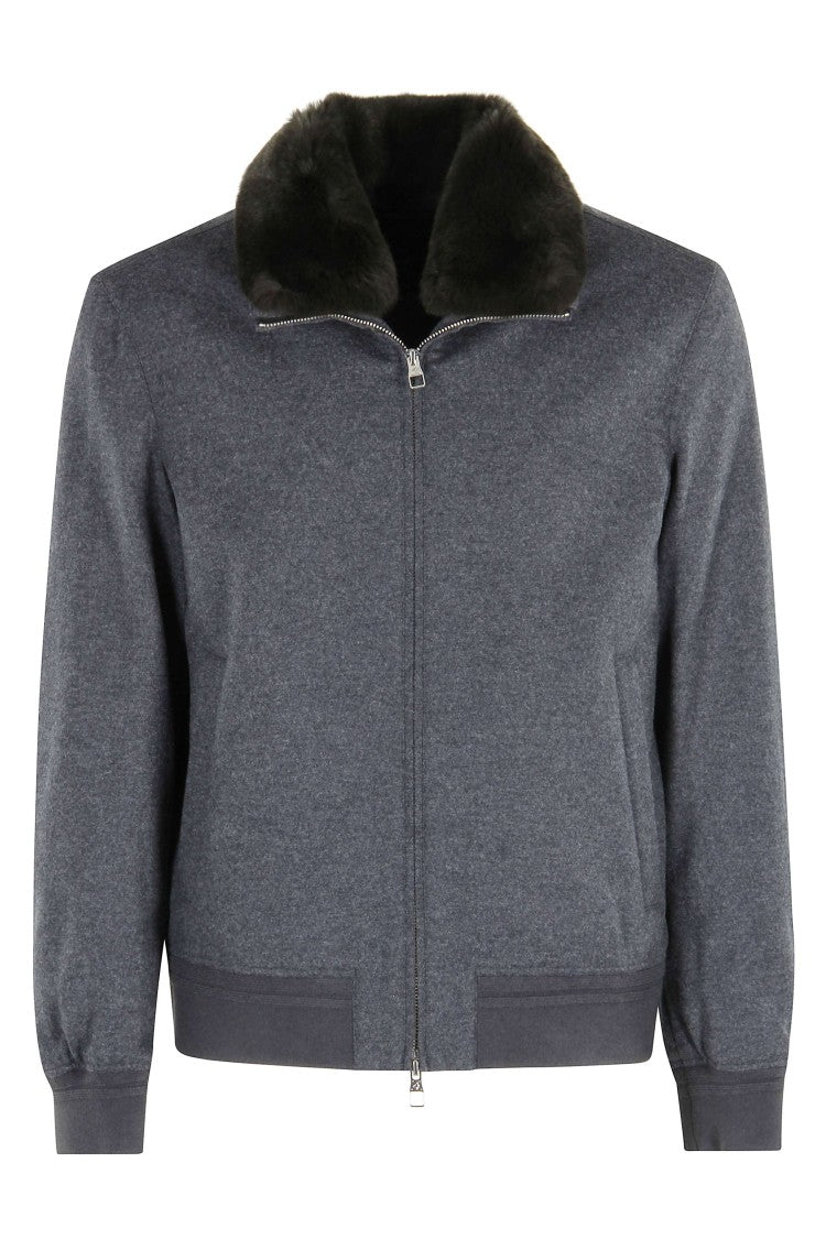 Montecore Wool Bomber Jacket With Fur Collar
