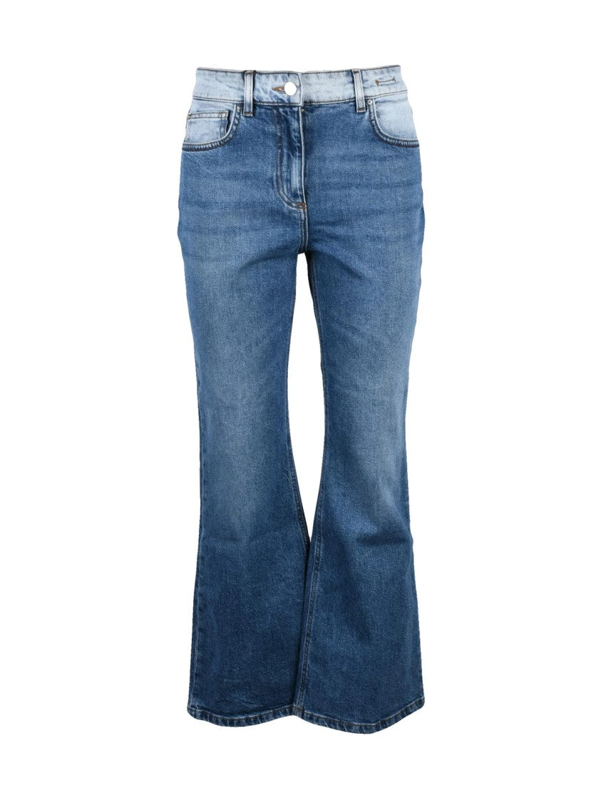 Marella Blue Cropped Flared Jeans