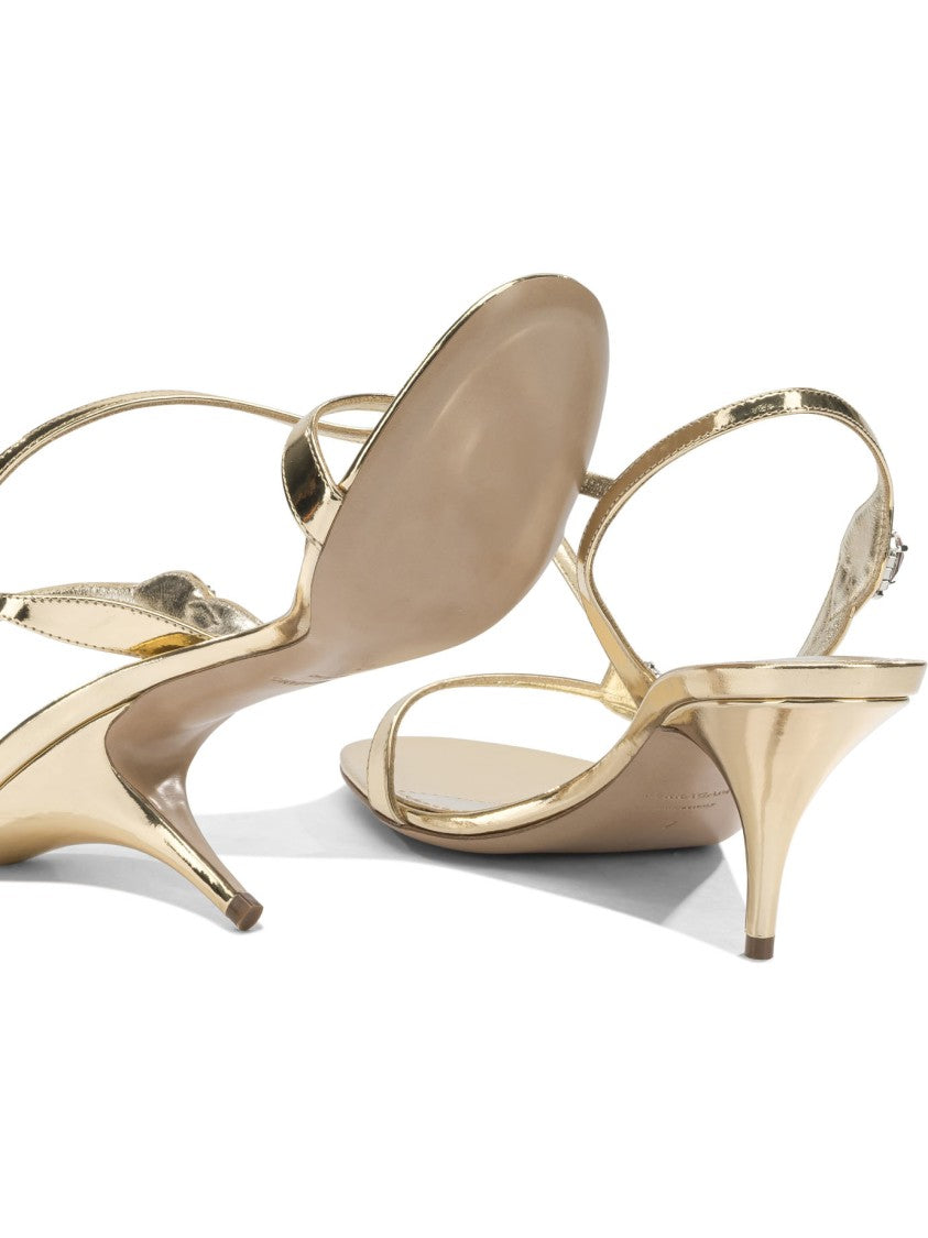 Ferragamo Metallic Leather Sandals With Jewel Embellishments