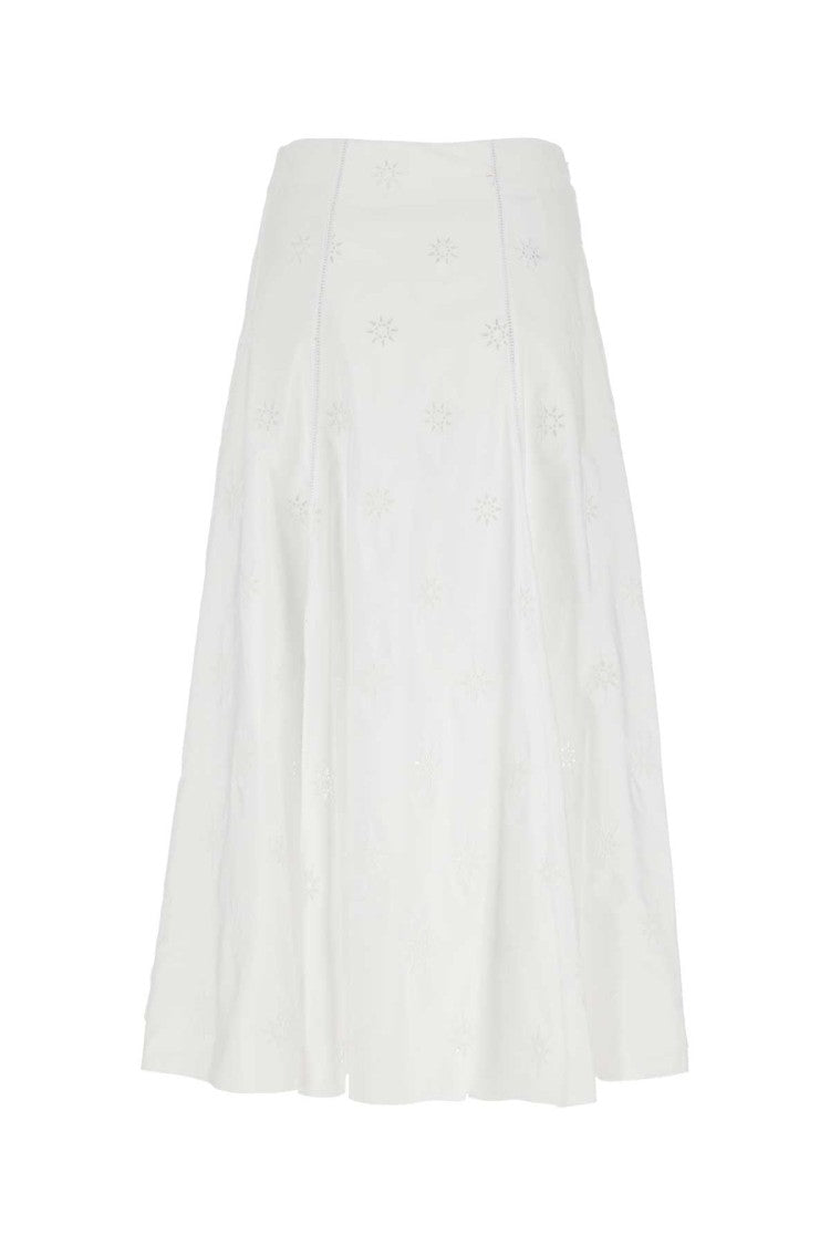 Chloé White Poplin Skirt