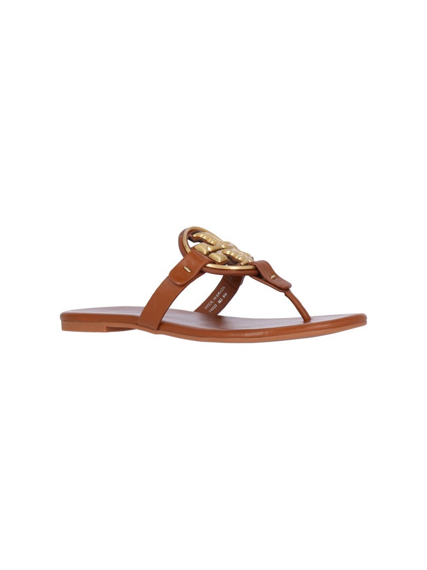 Tory Burch Miller' Brown Nappa Sandals – Brown