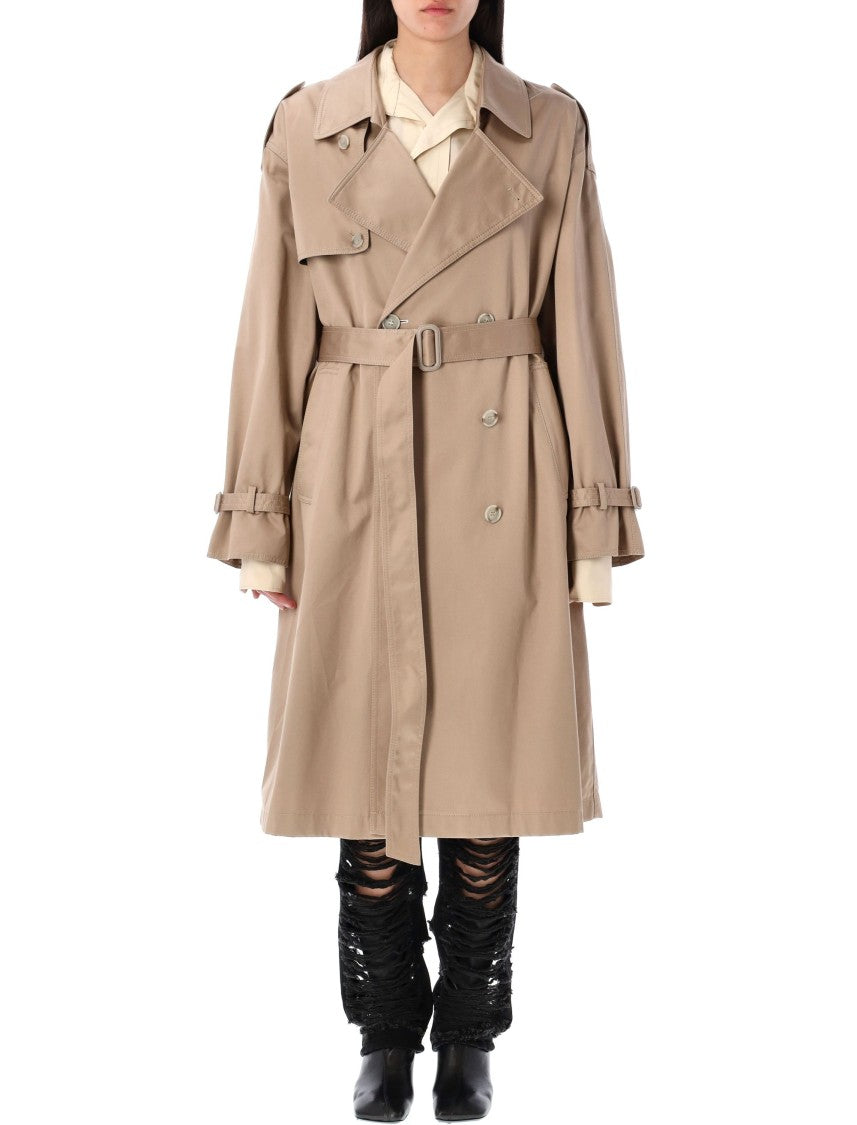 Mm6 By Maison Margiela Sand Cotton Twill Trench Coat