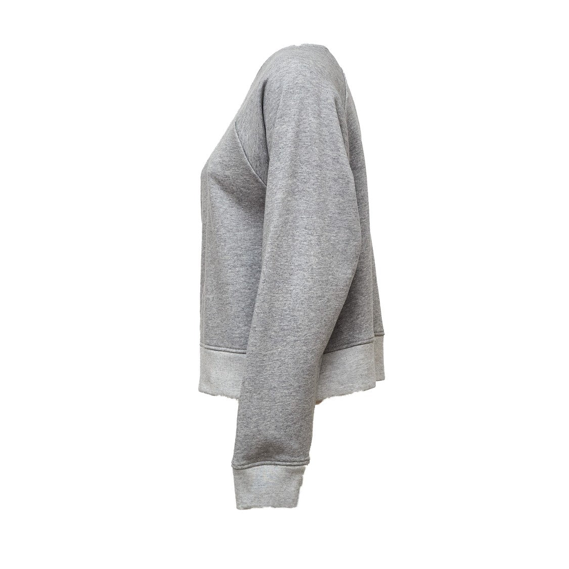 Victoria Beckham Heathered Grey Slogan Printed Sweatshirt