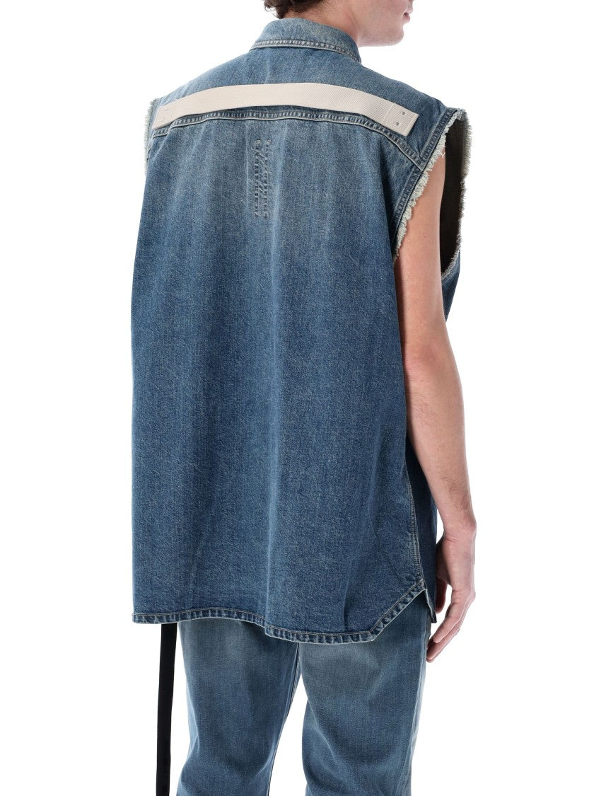 Drkshdw By Rick Owens Boxy-Fit Sleeveless Denim Outer Shirt
