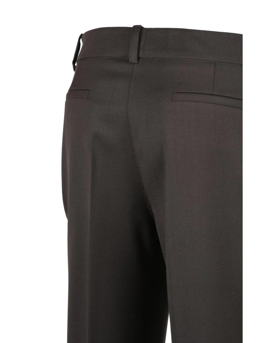 P.A.R.O.S.H. Virgin Wool Stretch Trousers With Tailored Fit And Slight Flare