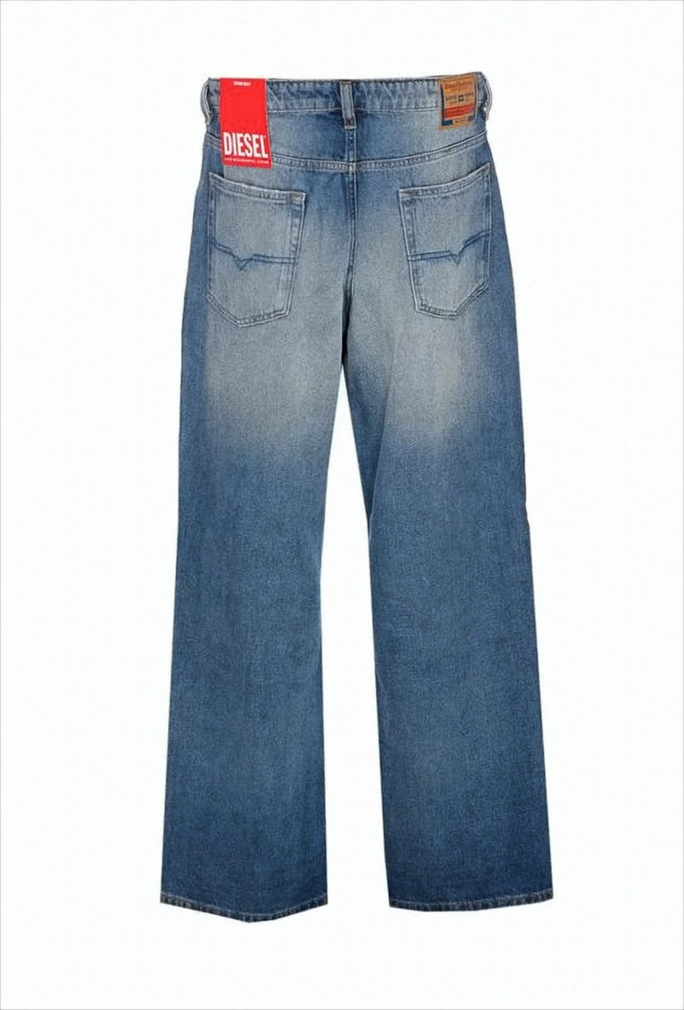 Diesel Faded Blue Wide-Leg Denim Pants
