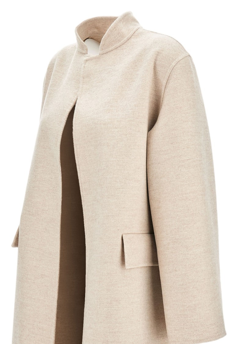 Dusan Unlined Cashmere Coat With Minimalist Open Front And Flap Pockets
