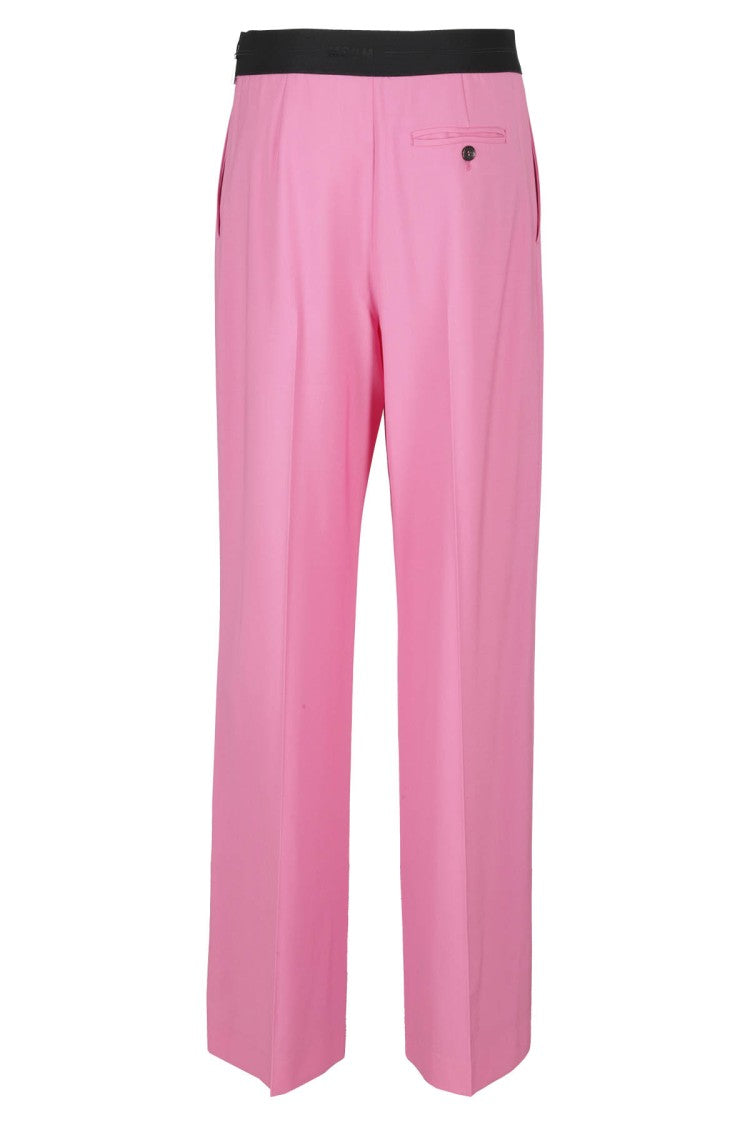 Msgm Wide-Leg Wool Suiting Pant