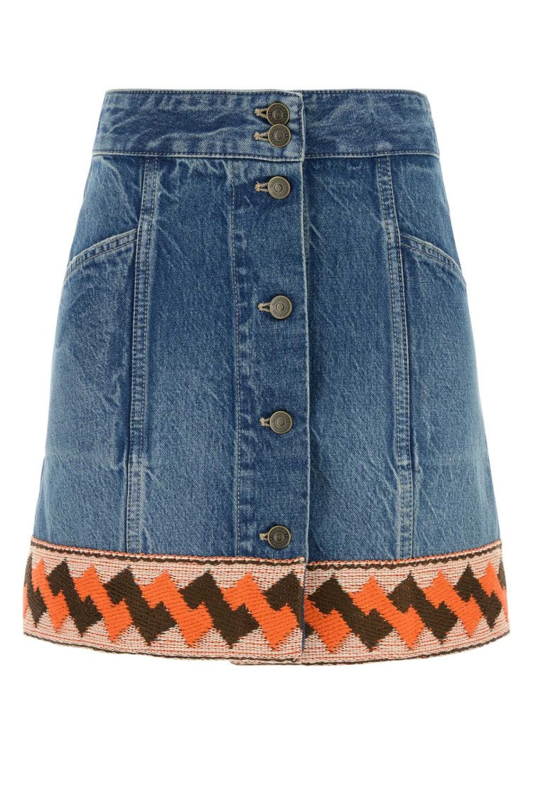 Valentino Garavani Denim Mini Skirt