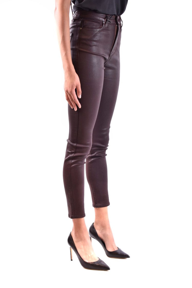 Paige Cropped Slim-Fit Jeans With Coated Finish