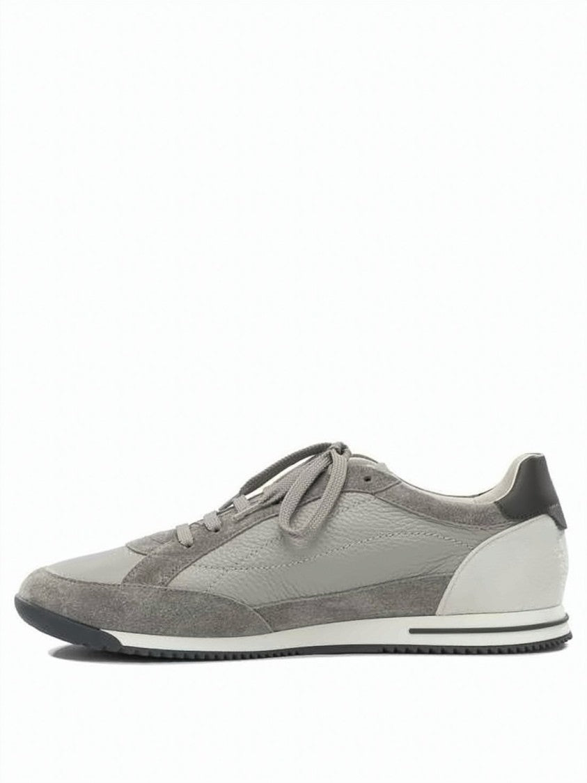 Brunello Cucinelli Deerskin And Suede Sneakers With Textured Panels