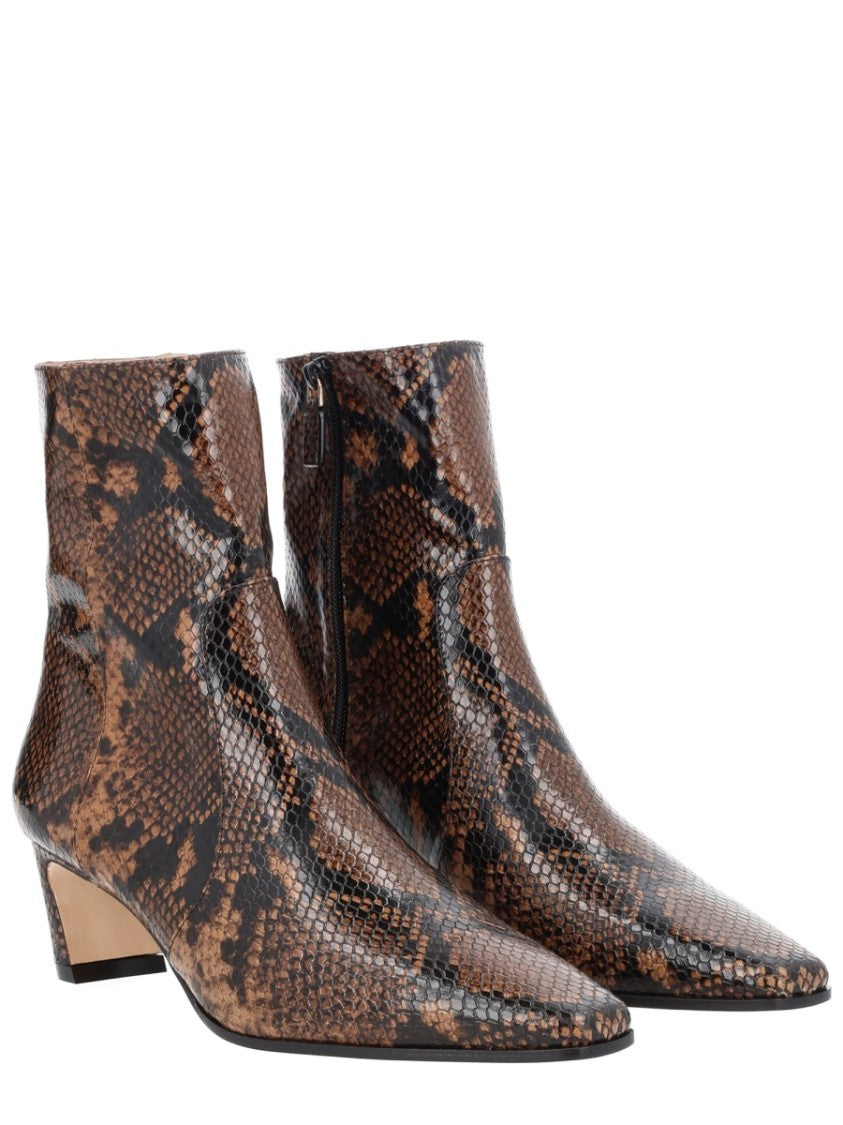 Stuart Weitzman Stassi Zipper Snakeskin Ankle Boots