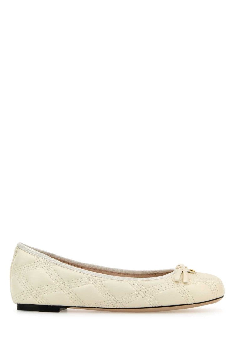 Valentino Garavani Ivory Leather Ballerinas
