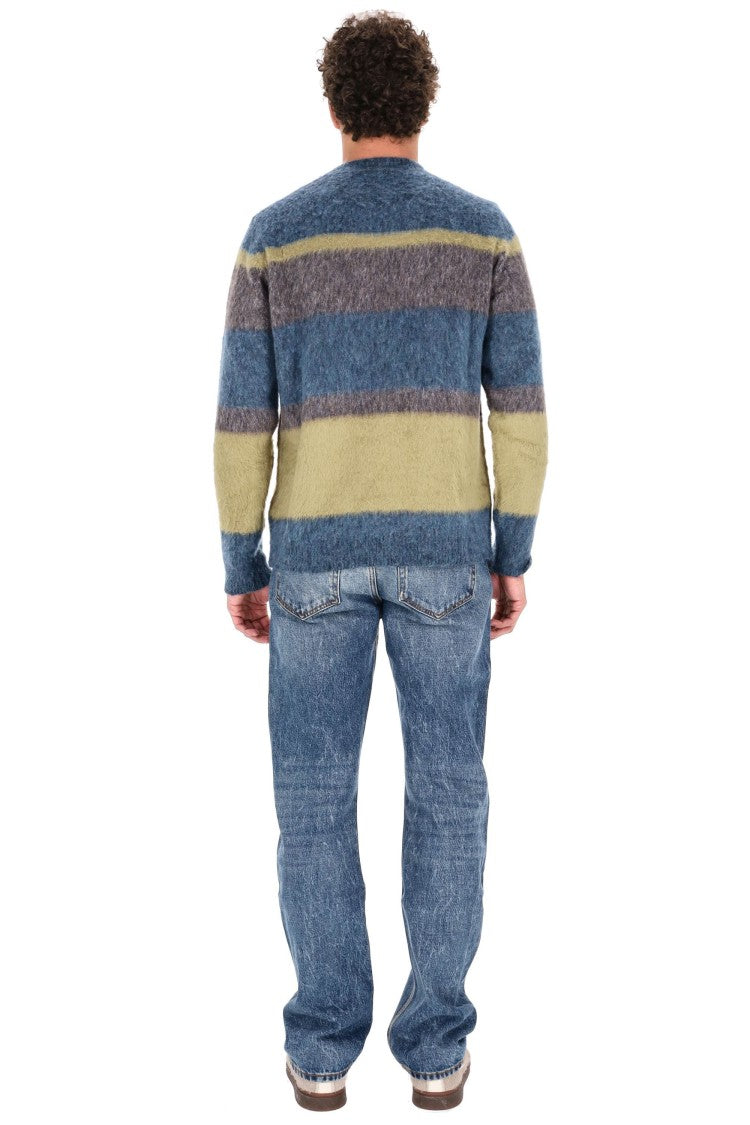 Roberto Collina Cotton-Alpaca Color Block Crewneck Sweater