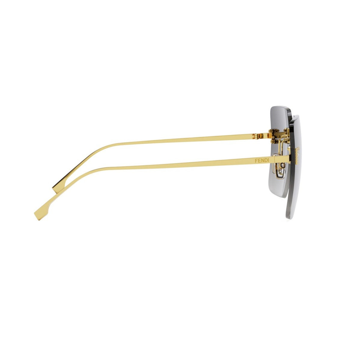 Fendi Gold First Crystal Metal Square Sunglasses